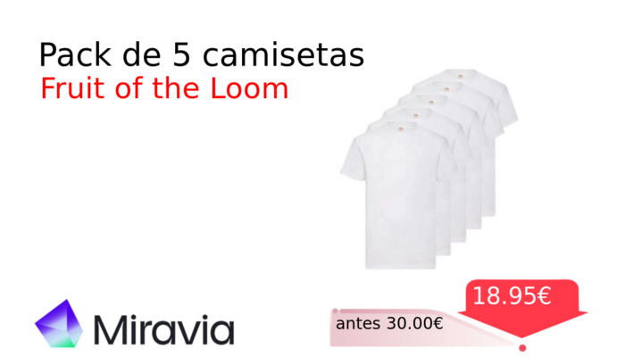 Pack de 5 camisetas