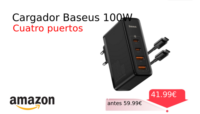 Cargador Baseus 100W