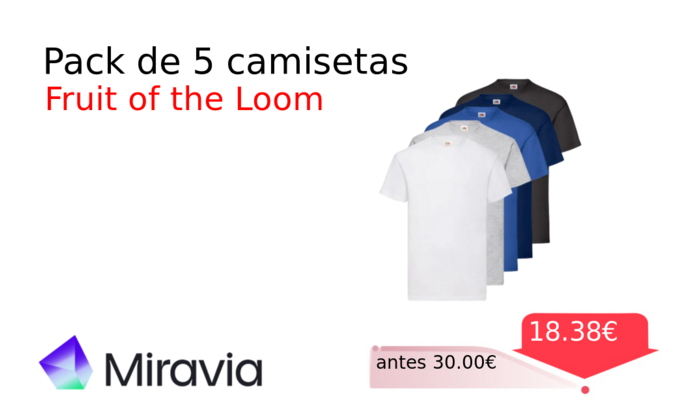 Pack de 5 camisetas