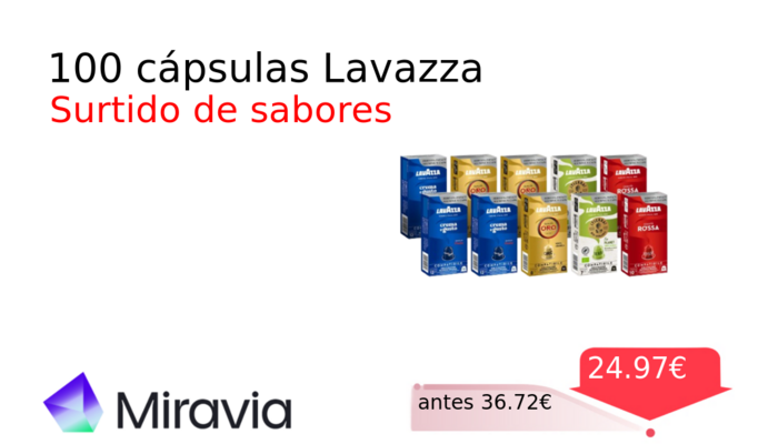 100 cápsulas Lavazza