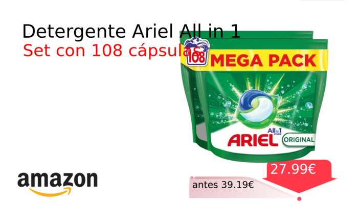 Detergente Ariel All in 1