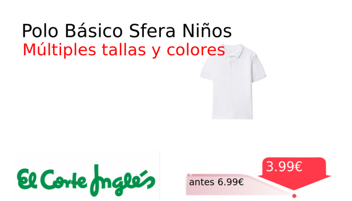 Polo Básico Sfera Niños