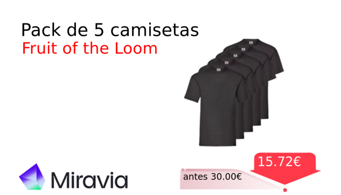 Pack de 5 camisetas