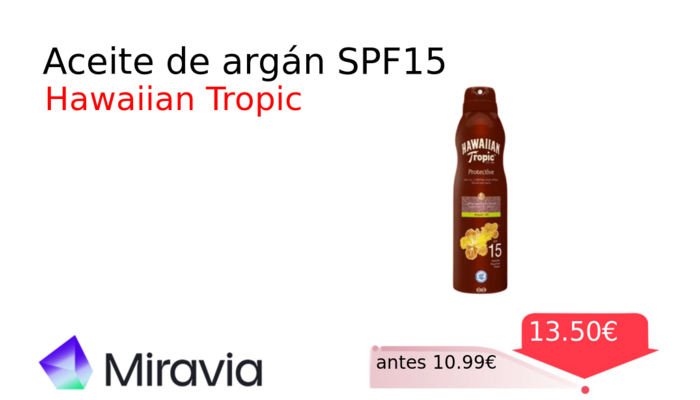 Aceite de argán SPF15