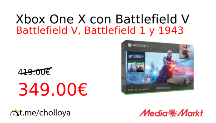Xbox One X con Battlefield V