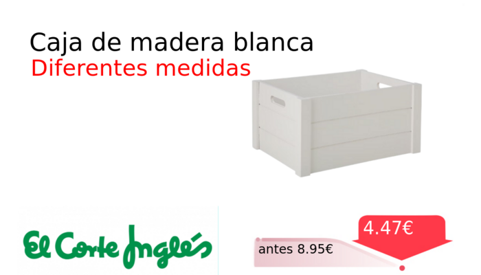 Caja de madera blanca