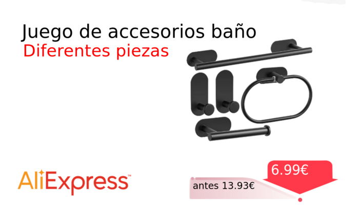 Juego de accesorios baño