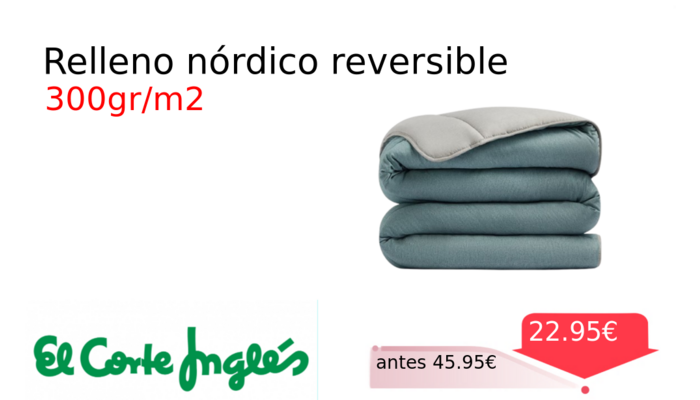 Relleno nórdico reversible