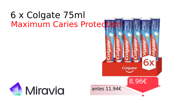 6 x Colgate 75ml 