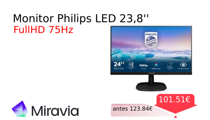 Monitor Philips LED 23,8''