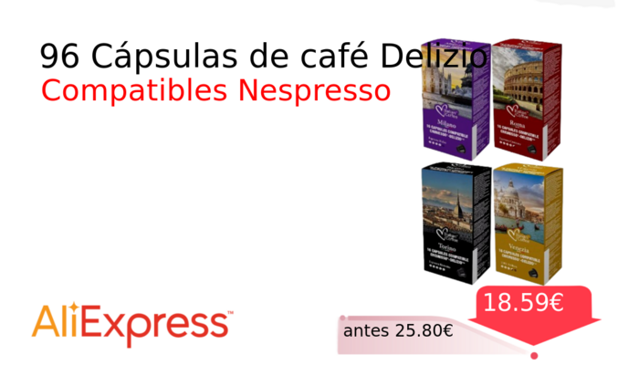 96 Cápsulas de café Delizio