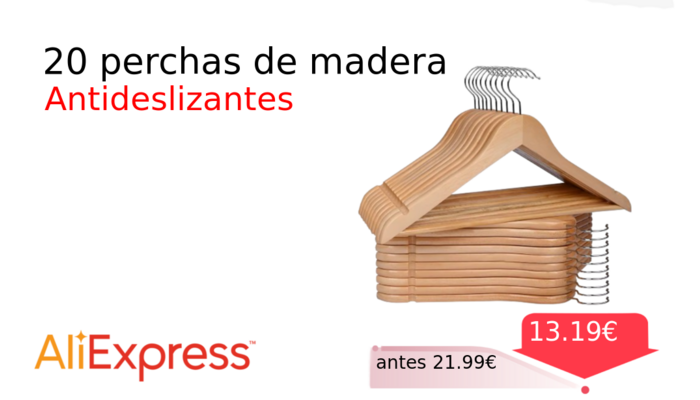 20 perchas de madera