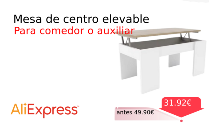 Mesa de centro elevable