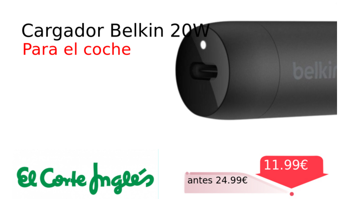 Cargador Belkin 20W