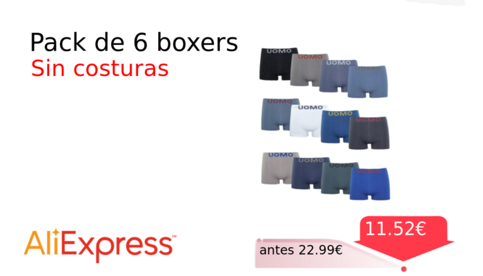 Pack de 6 boxers 