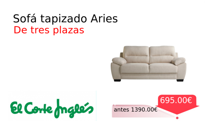 Sofá tapizado Aries