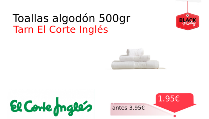 Toallas algodón 500gr