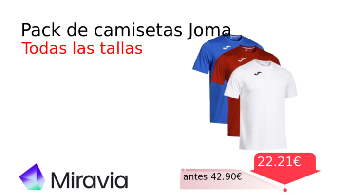 Pack de camisetas Joma