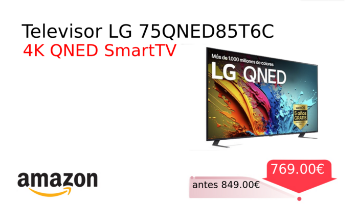 Televisor LG 75QNED85T6C 