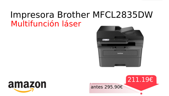Impresora Brother MFCL2835DW 
