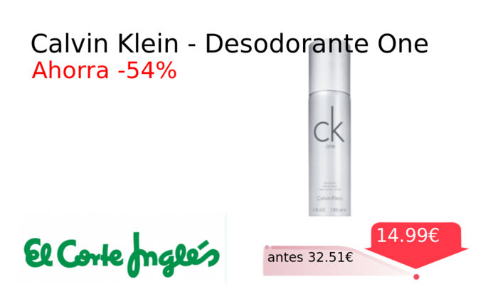Calvin Klein - Desodorante One
