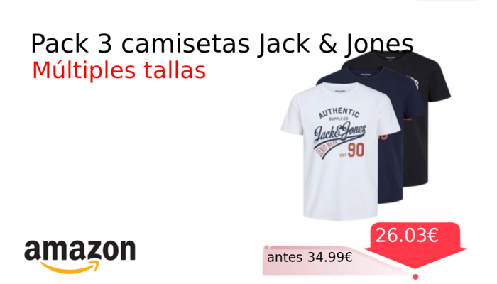 Pack 3 camisetas Jack & Jones