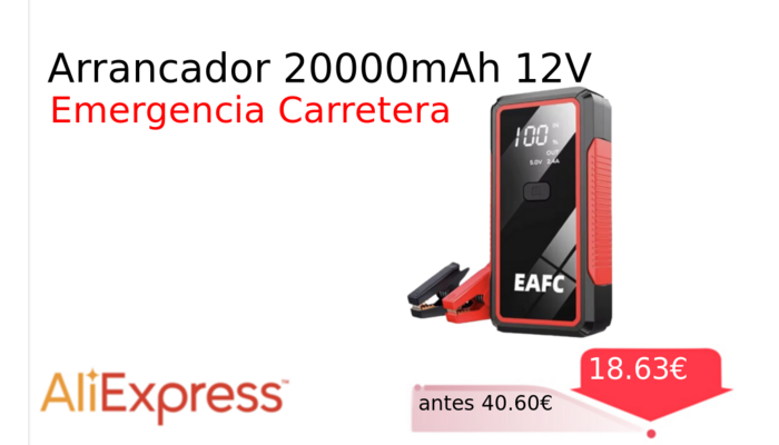 Arrancador 20000mAh 12V