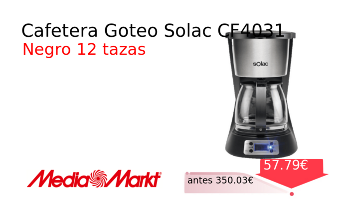 Cafetera Goteo Solac CF4031