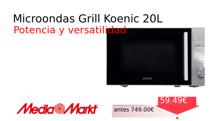 Microondas Grill Koenic 20L