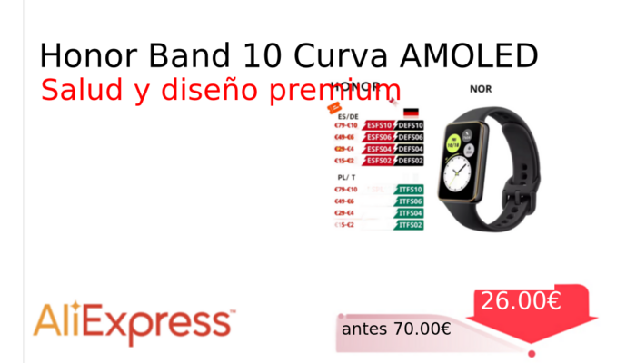 Honor Band 10 Curva AMOLED