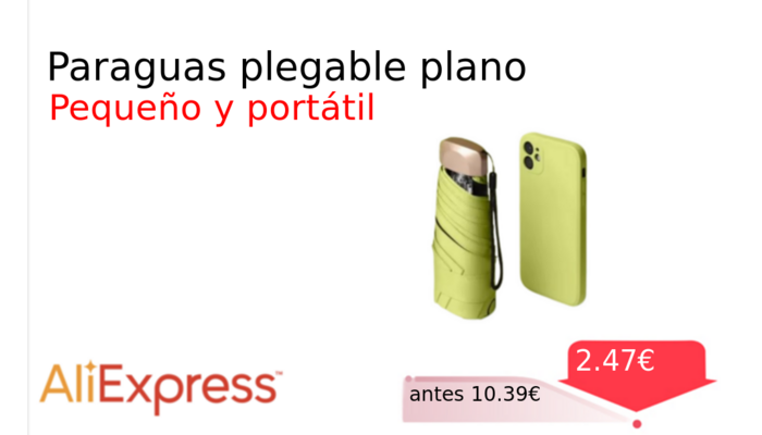 Paraguas plegable plano