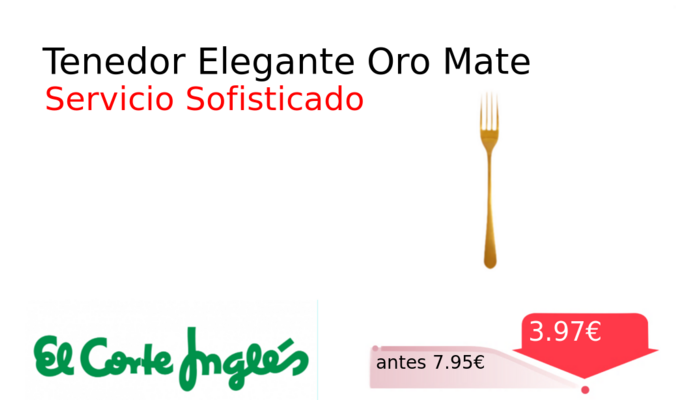 Tenedor Elegante Oro Mate