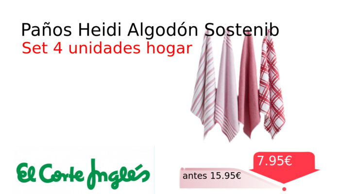Paños Heidi Algodón Sostenib