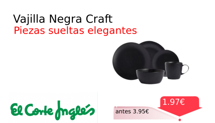 Vajilla Negra Craft