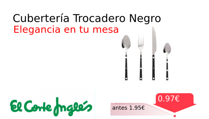 Cubertería Trocadero Negro