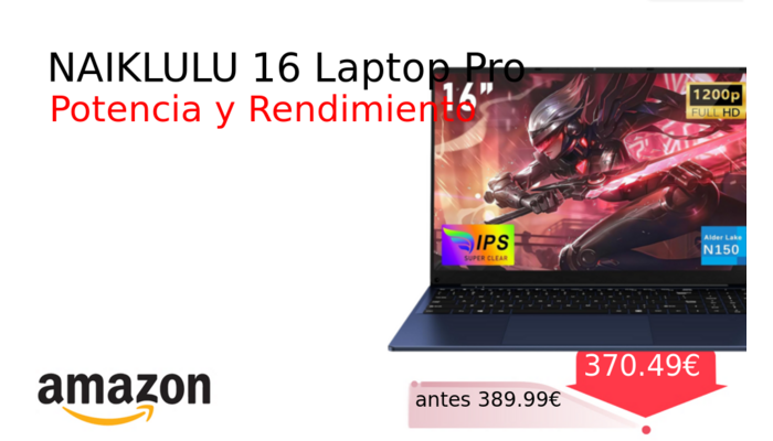 NAIKLULU 16 Laptop Pro