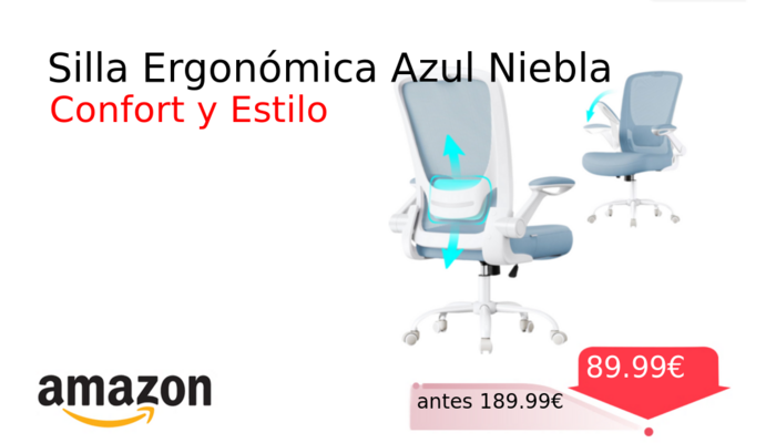Silla Ergonómica Azul Niebla