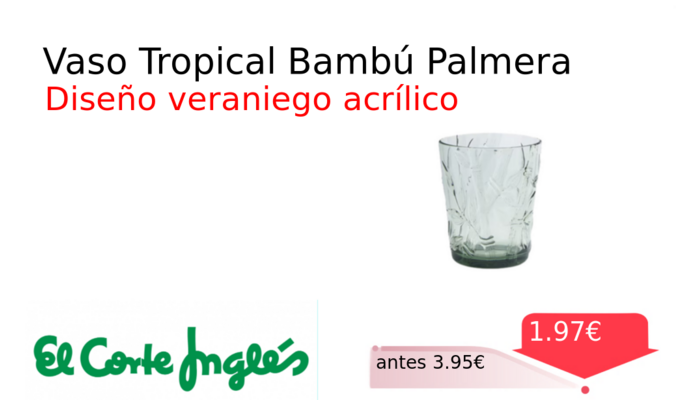 Vaso Tropical Bambú Palmera