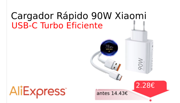 Cargador Rápido 90W Xiaomi