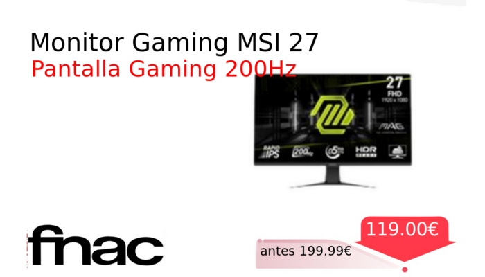 Monitor Gaming MSI 27
