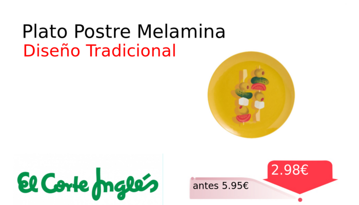 Plato Postre Melamina