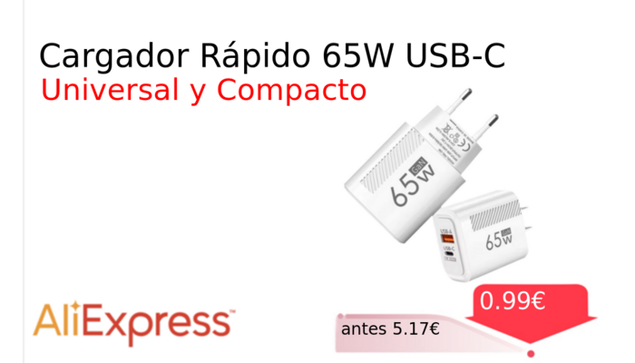 Cargador Rápido 65W USB-C