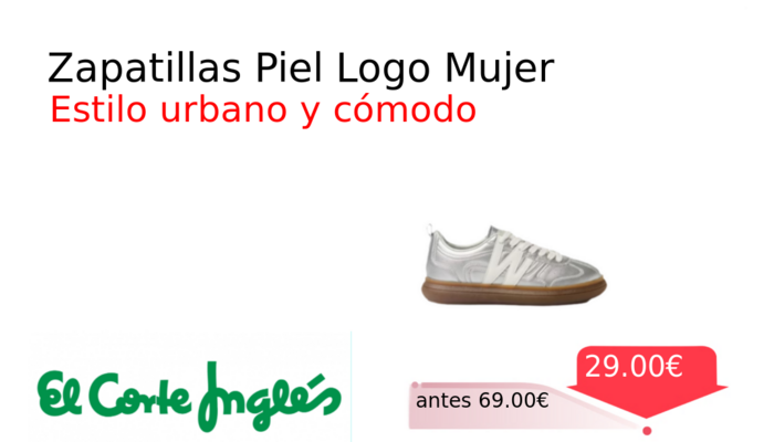 Zapatillas Piel Logo Mujer