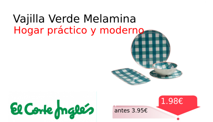 Vajilla Verde Melamina