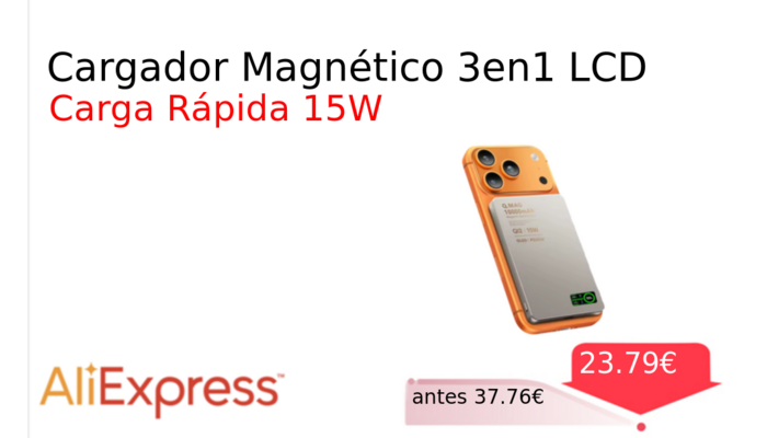 Cargador Magnético 3en1 LCD