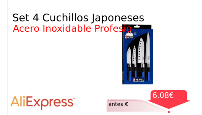 Set 4 Cuchillos Japoneses