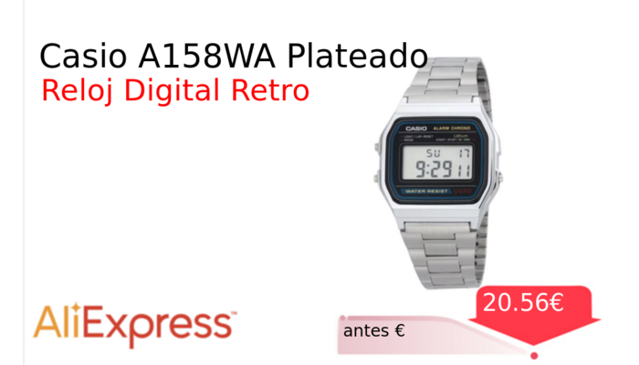 Casio A158WA Plateado