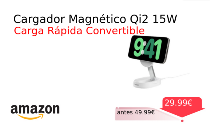 Cargador Magnético Qi2 15W