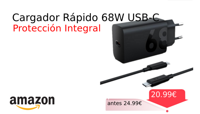 Cargador Rápido 68W USB-C