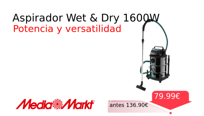 Aspirador Wet & Dry 1600W